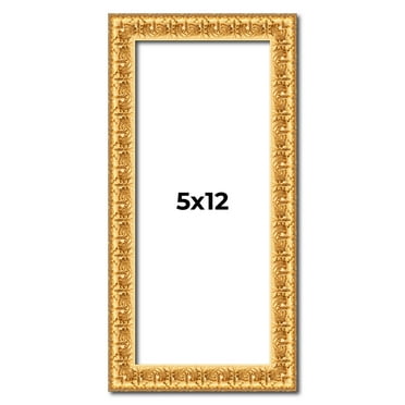 5x12 In Frame Gold Real Wood Picture Frame Width 1 inches | Interior Frame Depth 0.5 inches |