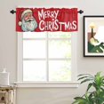 thumbnail image 2 of Santa Claus with Hat Valances for Windows Merry Christmas Red Background Rod Pocket Curtain Valance Window Treatment Short Curtains for Kitchen Living Room, 42"x12", 2 of 5