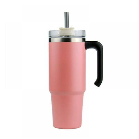 

30oz Stainless Steel Tumbler with Straw and Handle Double Wall Vacuum for Car Use Office Home Outdoor Travel