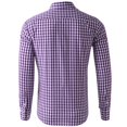thumbnail image 3 of Mens Shirts Plaid Button Down Shirts Cotton Long Sleeve Dress Shirts Regular Fit Gingham Shirts, 3 of 5