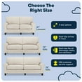 thumbnail image 4 of Serta Copenhagen 73" Rolled Arm Sofa, Easy Care Polyester, Loveseat or Couch for Small Spaces, Cream White, 4 of 16