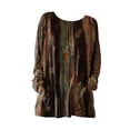 thumbnail image 5 of Long Sleeve Shirts for Women Pocketed Long Sleeve Casual Legging Match Work Blouse Womens Shirts Dressy Casual Brown L, 5 of 5