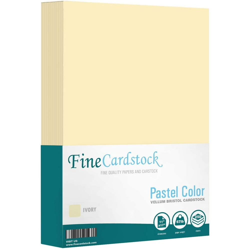 Color Cardstock Paper 67 Vellum Bristol, 1 Ream of 250 Sheets Per Pack