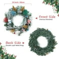 thumbnail image 2 of Lumiparty 24" Christmas Wreaths for Front Door, Snow Frosted Wreath with Rustic House and Pinecones, Farmhouse Winter Xmas Wreath for Holiday Decor, 2 of 6