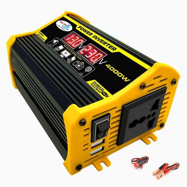 4000W Car Power Inverter DC 12V to AC 220V Car Adapter Car Converter with 2.4A 2-Port