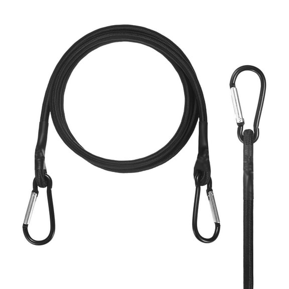 Uxcell 2-Pack Bungee Cords, 47.2 Inch High Elastic Canopy Tarp Tie Down Bungee Straps with Aluminium Hooks [Black]
