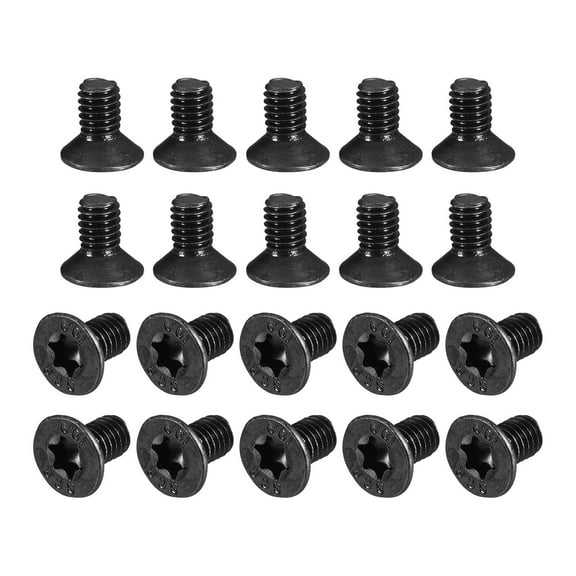 Uxcell M4-0.7x8mm Flat Head Torx Anti Theft Machine Screws, 20 Pack 10.9 Grade Alloy Steel, Countersunk Head, Full Thread