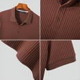 thumbnail image 4 of INCERUN Men's Lapel Knit Look Short Sleeve Henley POLOs Shirts Tops, 4 of 6