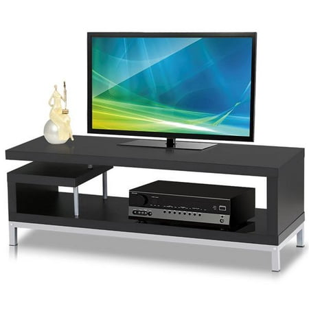 Yaheetech Black Wood Tv Stand Console Table Home Entertainment