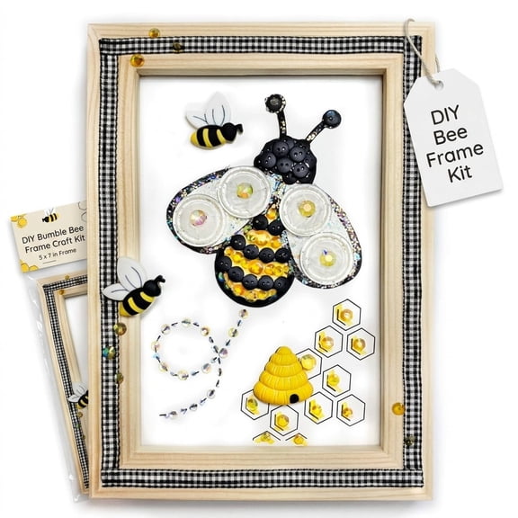 Buttons Galore Bees Novelty Button Assortment – 50-Piece Bee-Themed Craft & Sewing Buttons, Includes Bumblebees, Daisies & Beehives for DIY, Scrapbooking & Quilting