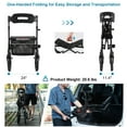 thumbnail image 4 of MAXWALK Rollator Walker for Tall Seniors, 12'' All Terrain Big Rubber Wheels, Foldable Walker with Backrest, Adjustable Handle & Seat for 5.3-7ft, Black, 4 of 11