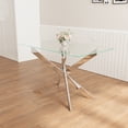 thumbnail image 4 of Holaki 47.2-inch modern minimalist tempered glass coffee table, metal leg rectangular dining table, transparent glass living room dining table, 47.2-inch x27.5-inch/29.5-inch small space suitable, 4 of 20