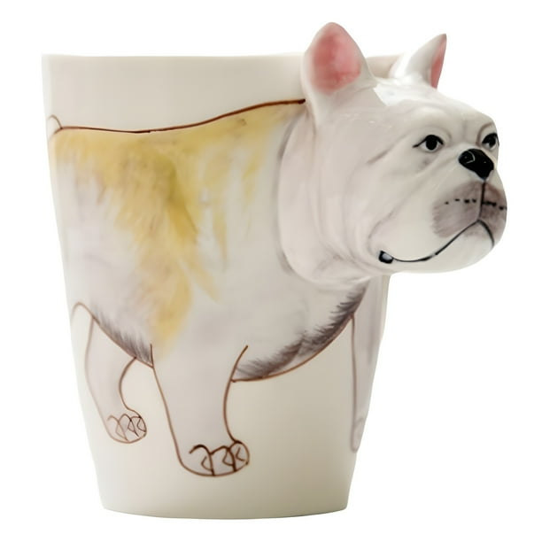Taza de cerámica con diseño de Bulldog 3D, capacidad de 350 ml