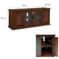 thumbnail image 3 of Leick Home Solid Wood and Leaded Glass TV Stand for TVs up to 65", Burnished Oak, 3 of 18