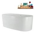thumbnail image 3 of 59" Streamline N4560BL Soaking Freestanding Tub and Tray With Internal Drain in Matte Black, 3 of 11