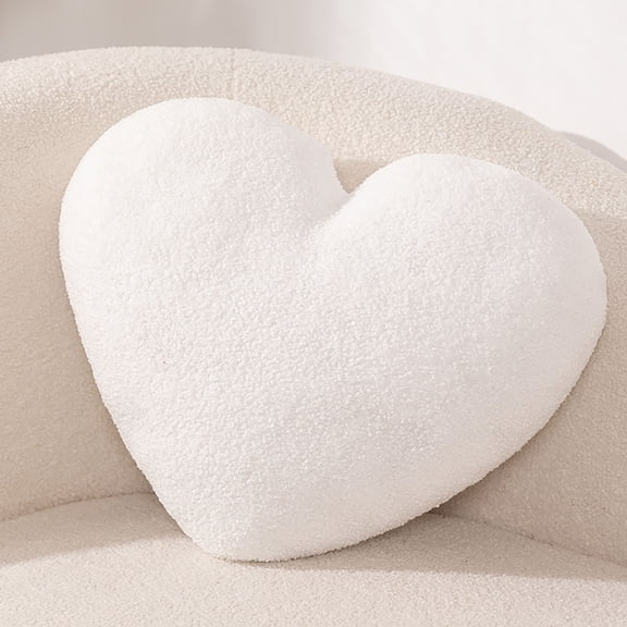 1Pcs Heart Pillow，Throw Pillows Decorative Pillows for Bed Couch for Home Decor (13.7"x17.7"),White