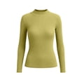 thumbnail image 4 of Lenpel Womens Long Sleeve Tops Fall Ribbed Knit Mock Neck Pullover Sweaters Casual Slim Fit Basic Blouses, 4 of 4