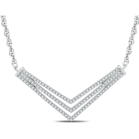0.35 Carat T.W. Diamond Chevron Necklace, Sterling Silver, 18 Chain