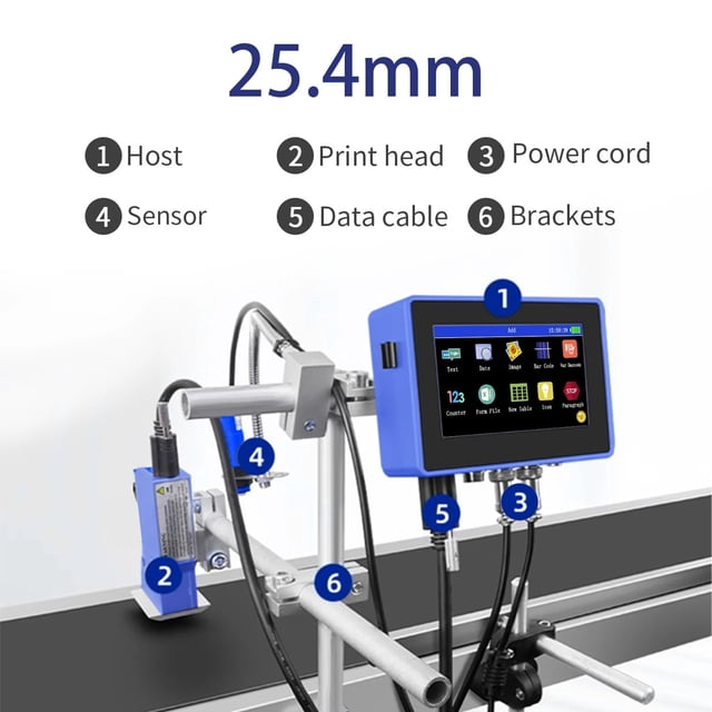 130PLUS Industrial Online Inkjet Printer 12.7/25.4mm Nozzle with Plastic Shell QR Barcode Batch Number Logo Date Printer ,Widely Used