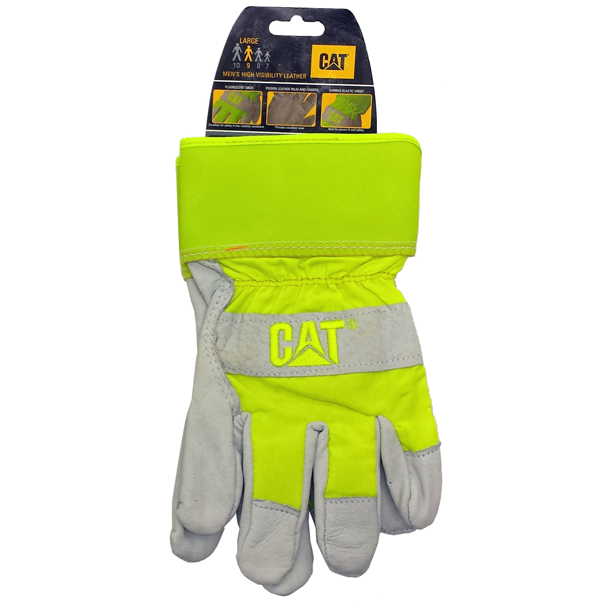 CAT CAT013103L Mens Size Large Gray/Green Pig Skin Palm Work Gloves - image 2 of 2