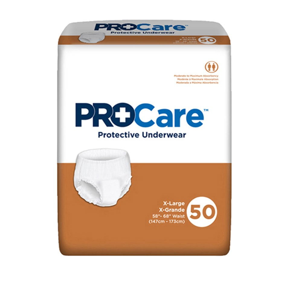ProCare Plus Adult Absorbent Underwear NU514 XLarge Pack of 50, White