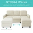 Best Choice Products Linen Sectional Sofa w/ Chaise Lounge, Reversible
