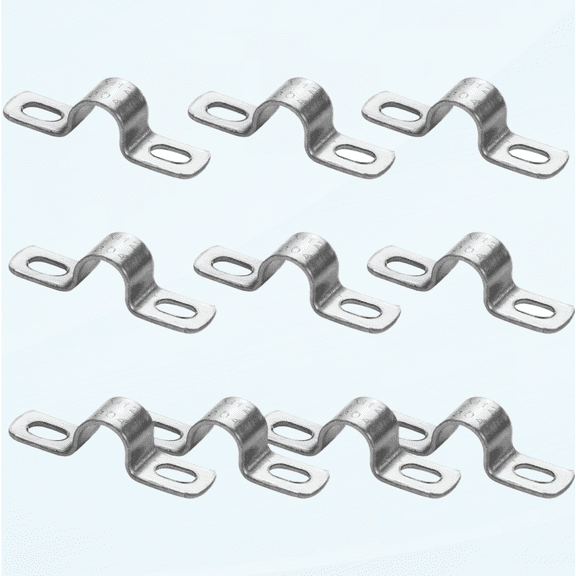 10PCS 12mm 2 Hole Heavy Duty U-Tube Strap Clamp,Stainless Steel-304 Rigid U-Bracket Pipe Strap Clamp Hanger Tube Tension Clips ID 1/2 Inch
