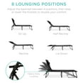 thumbnail image 4 of Patio Chaise Lounge Chair, Outdoor Portable Folding in-Pool Recliner for Lawn, Backyard, Beach w/ 8 Adjustable Positions, Carrying Handles, 300lb Weight Capacity - Black, 4 of 7