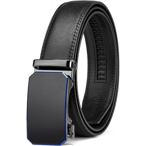 Mens Belt Leather Ratchet Belt For Men Dress and Casual with Adjustable Buckle, Trim to Fit