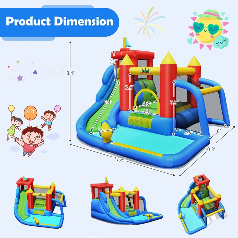 Aimee Lii Inflatable Bounce House Splash Pool with Water Climb Slide Blower included, Bounce House Water Slide for Kids 5-10 Aimee Lii Inflatable Bounce House Splash Pool with Water Climb Slide Blower included, Bounce House Water Slide for Kids 5-10