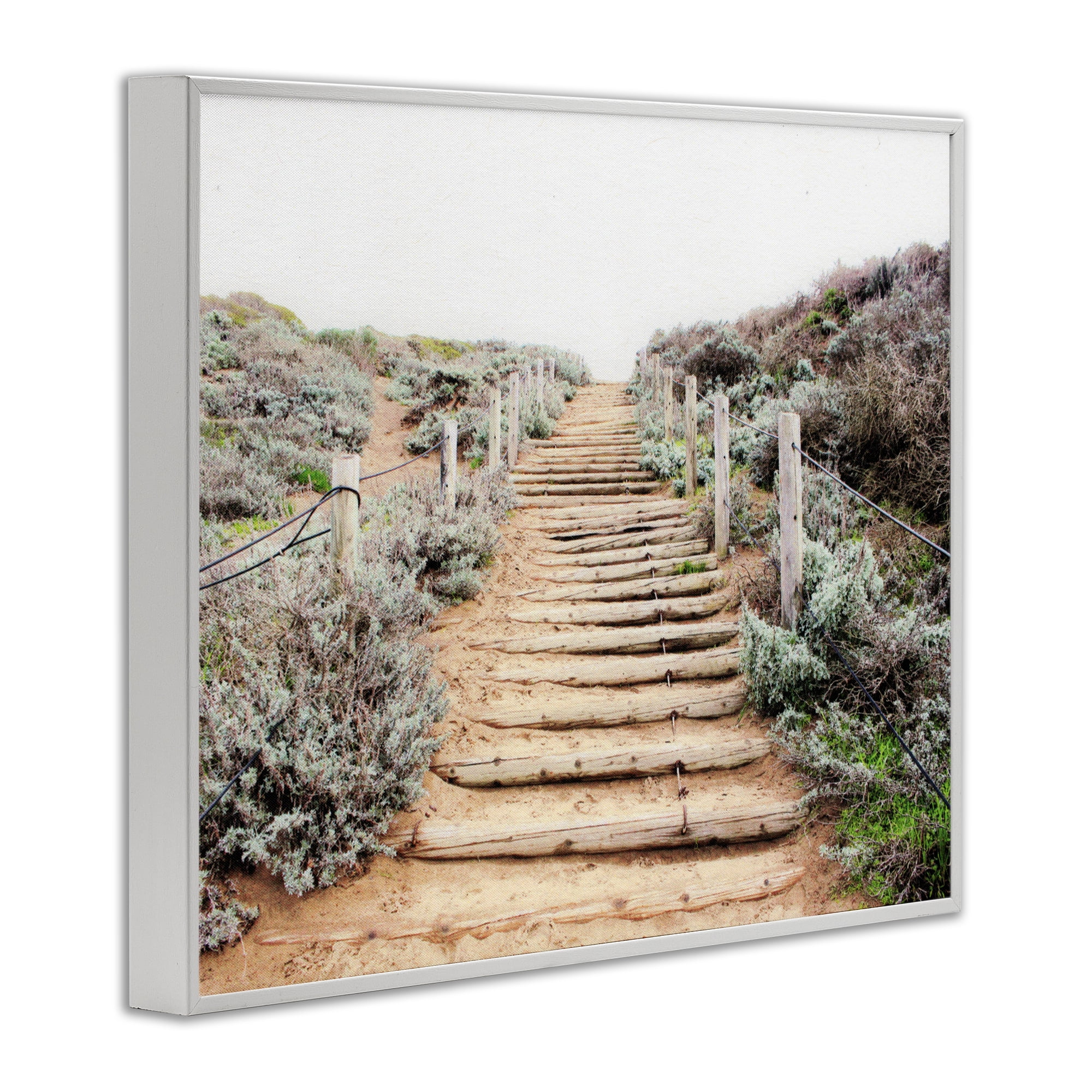 Wooden Stairway to Heaven White Framed Giclee Art, design by Leah Noel Art