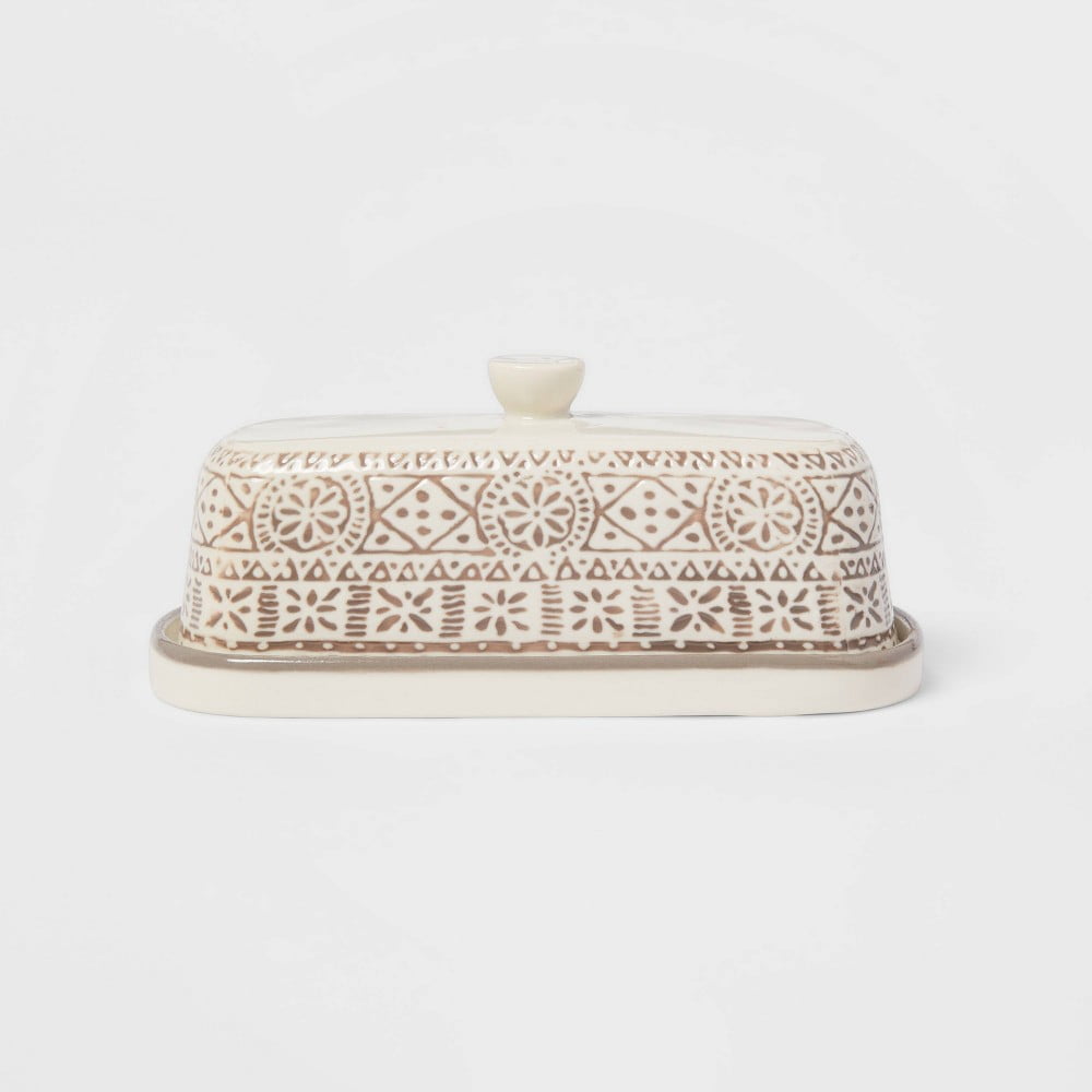 Stoneware Genesis Butter Dish Gray - Threshold