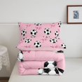 thumbnail image 5 of Manfei Cute Ribbon Bowtie Full Size Comforter Sets,American Soccer Bedding Comforter Set,Pink Reversible,3pcs,1 Comforter and 2 Pillowcases, 5 of 7