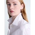 thumbnail image 4 of Free Assembly Women's and Women's Plus Button Front Cotton Shirt with Long Sleeves, Sizes XS-4X, 4 of 5