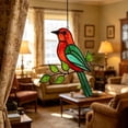 thumbnail image 5 of Stained Glass Hummingbird Suncatcher, Hand Cut Window Hanging Ornament, Decorative Light Catcher Art, Unique Decor for Home Window Living Room Wall Decoration, 5 of 8