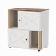 thumbnail image 1 of Garvee mueble de 2 niveles para caja de arena de gato, gabinete esquinero 2 en 1 con poste rascador y tapetes, ideal para ocultar el arenero, 1 of 8