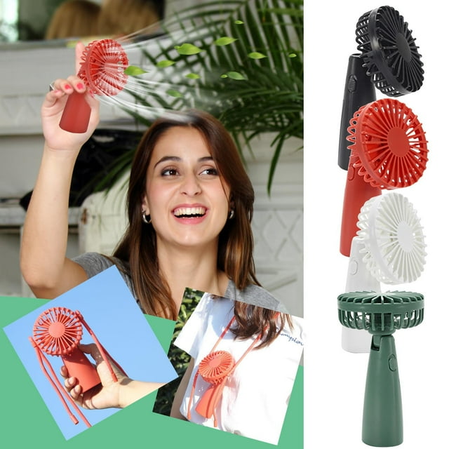 Iumwxz Portable Fan Lazy Lanyard Small Fan Novel Lanyard Fan Mini Desktop Handheld Lanyard Three In Fan Mini Fan Green Plastic Flyer Features on Rollback