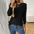 thumbnail image 2 of fheaev Long Sleeve T Shirt for Women Regular-Fit Crew Neck Casual Knitted Base Shirt Fall Pullover Top Basic Loose Fit Tshirts Fashion Clothes Outfits 2025, 2 of 4