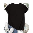 thumbnail image 2 of 【New Arrival】Women's Halloween Witch Ghost Graphic T Shirt Black Short Sleeve Crew Neck Gothic Costume Style Casual Tee, 2 of 5