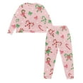 thumbnail image 3 of Tutolipy Christmas Pjs Sets for Women Bow Printed Pajama Cozy Loungewear Long Sleeve Sleepwear with Jogger Pants Lounge Set, 2XL, 3 of 7