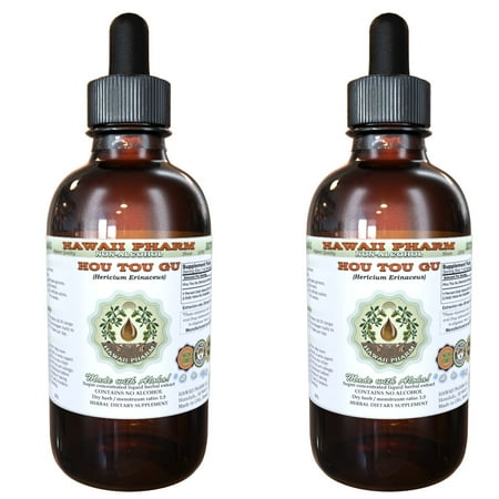 Hou Tou Gu (Hericium Erinaceus) Glycerite, Dried Mushroom Alcohol-Free Liquid Extract, Monkey Head Mushroom, Glycerite Herbal Supplement 2x4 oz