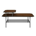 thumbnail image 6 of Manor Park Modern Octagon Metal Tiered Coffee Table, Dark walnut/Black, 6 of 8