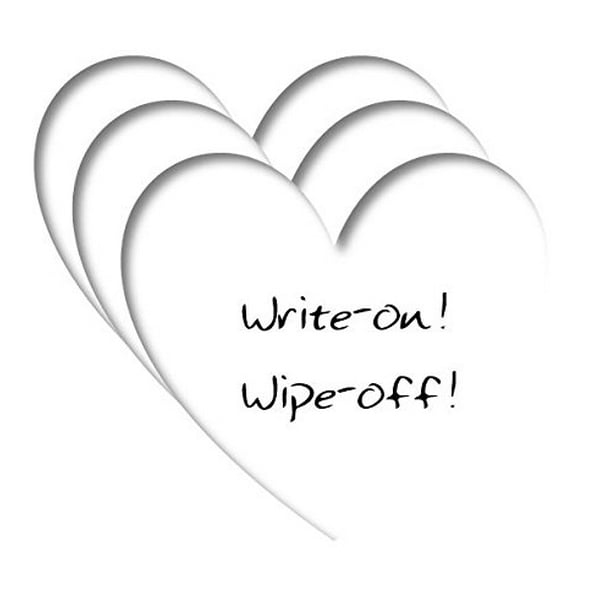 12 Dry Erase Magnetic Shelf Label Magnets Heart Shape 2