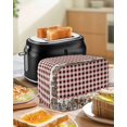 thumbnail image 4 of Farmhouse Toaster Cover 2 Slice, Small Kitchen Appliance Covers, American Country Star Barn Red Brown Plaid Berry Toaster Oven Cover with Loop, Bread Machine Cover Polyester Dust Cover Protection, 4 of 4