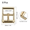 thumbnail image 2 of Uxcell 8Pack 0.87" Single Prong Belt Buckle Square Center Bar Buckles for Leather Craft, Gold, 2 of 7
