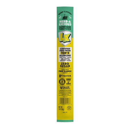 Lorissa's Kitchen, Herb-A-Licious Flavor, Turkey Stick, 1 ounce, Individually Wrapped