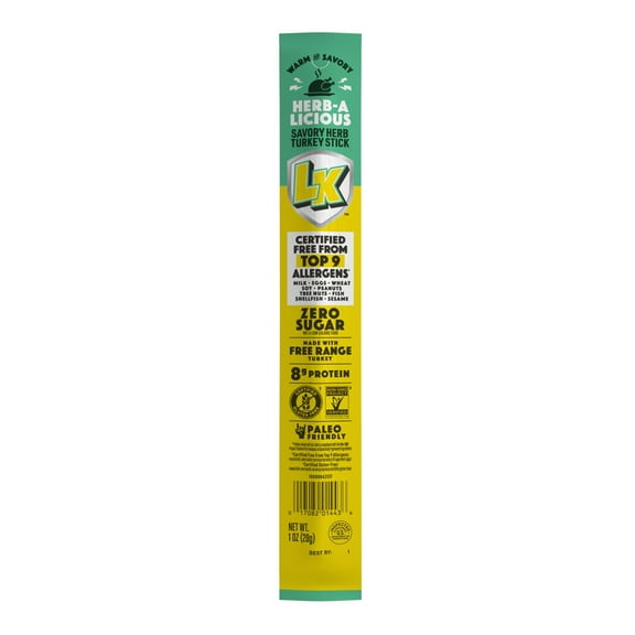 Lorissa's Kitchen, Herb-A-Licious Flavor, Turkey Stick, 1 ounce, Individually Wrapped