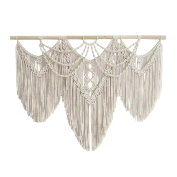 Ilios Innova | Tapiz Colgante Boho Beige Tejido a Mano, decorativo artesanal para pared, estilo bohemio, ideal para sala, dormitorio u oficina.