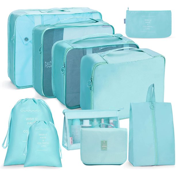 Bolsa de almacenamiento de viaje, juego de 10 piezas, organizador de ropa para equipaje de viaje, bolsa de almacenamiento, juego de almacenamiento simple y separado