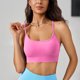 thumbnail image 2 of Mujeres de color sólido cuatro filas ajustable inalámbrico sujetador doble hombro yoga deportes sujetador a prueba de choques, ejercicio deportes sujetadores para mujeres, 2 of 6
